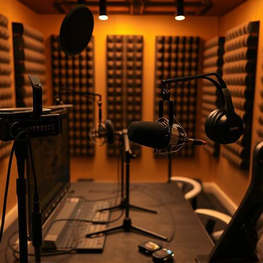 Podcast recording studio setup